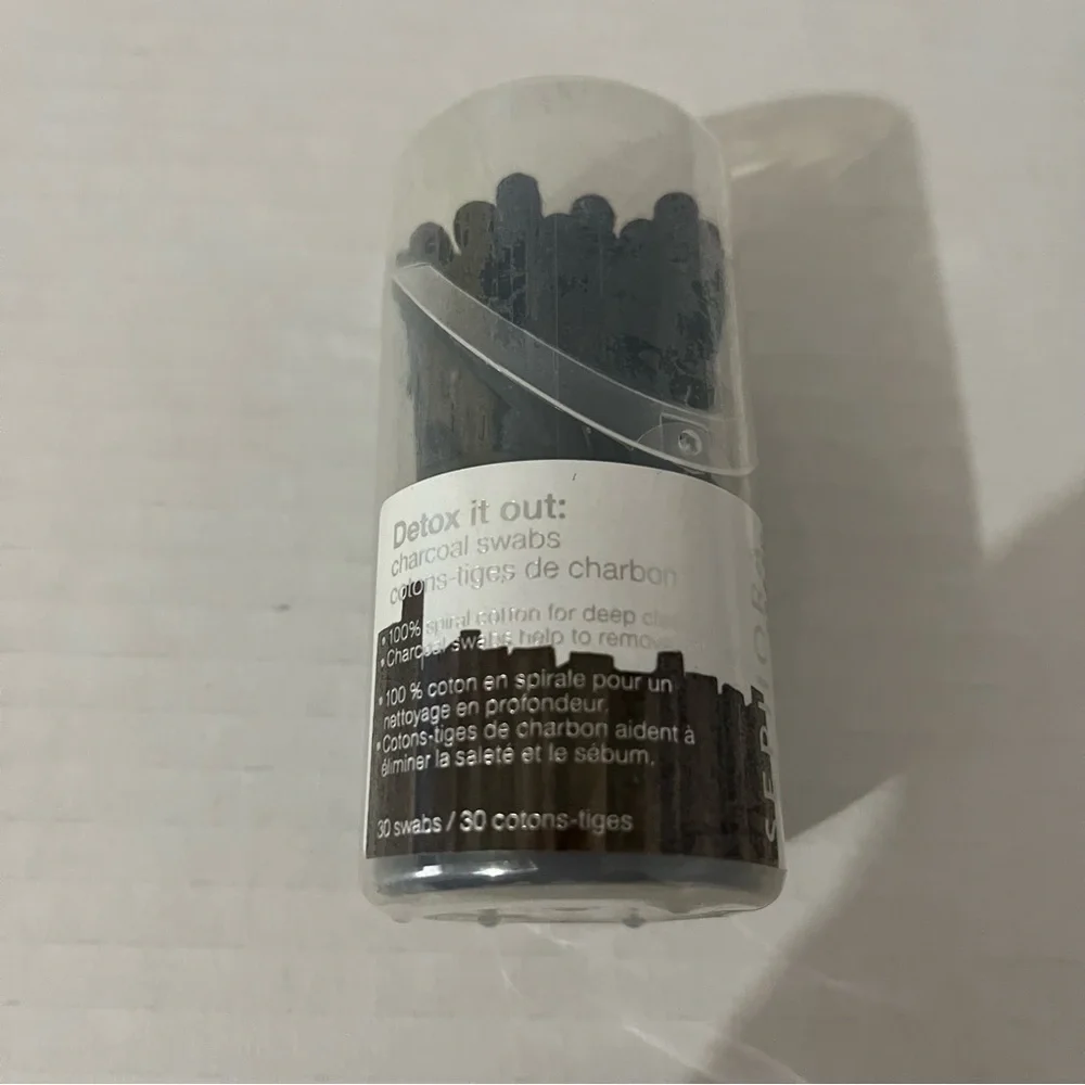 Sephora Black Swab Set Charcoal detox 30 swabs New